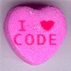I ❤️ Code valentine candy