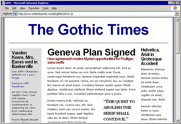 Web Typography Hack: sIFR