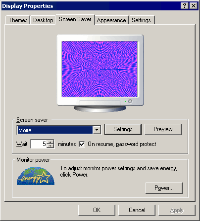 Moire Screensaver Source