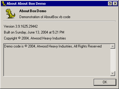 About... The About Box