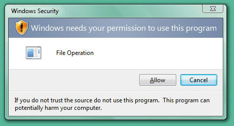 Windows Vista: Security Through Endless Warning Dialogs