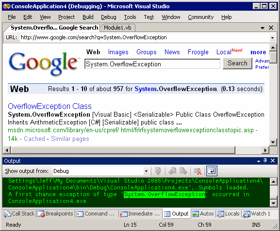 Google search VS.NET macro