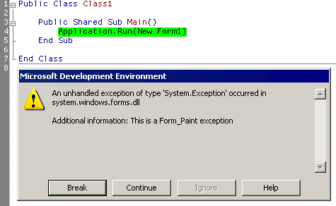 If an Exception happens in Form.Paint, does anyone catch it?