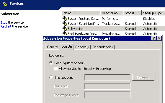 Setting up Subversion on Windows