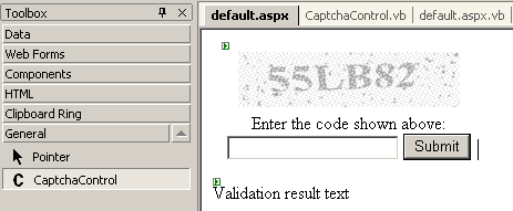 An ASP.NET CAPTCHA Server Control