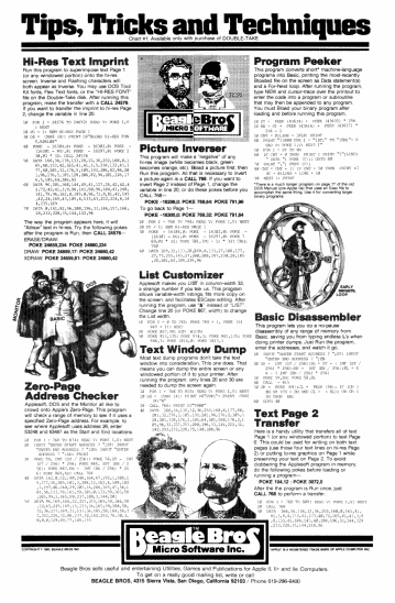 Beagle Brothers Tips, Tricks, and Techniques