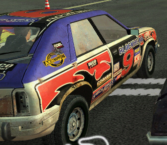 Flatout screenshot detail, 16x anisotropic filtering