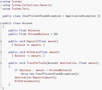 Account class in code form
