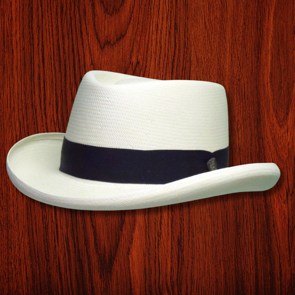 The signature ivory gambler hat of Beauregard Beau Sterling