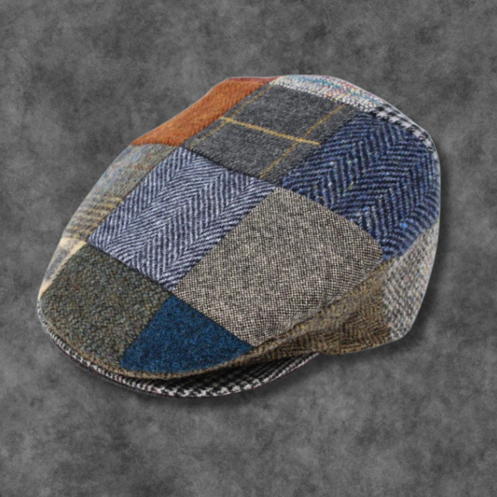 The colorful Irish tweed flat cap of Doctor Finnegan Flaherty