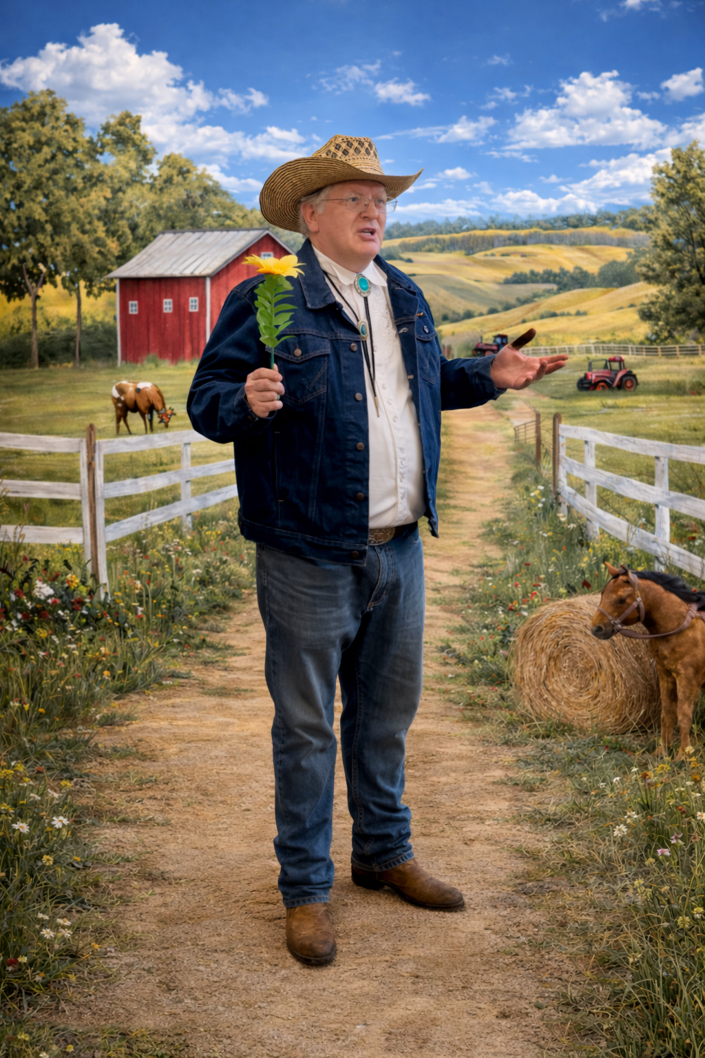 Giddy Haystack with a flower
