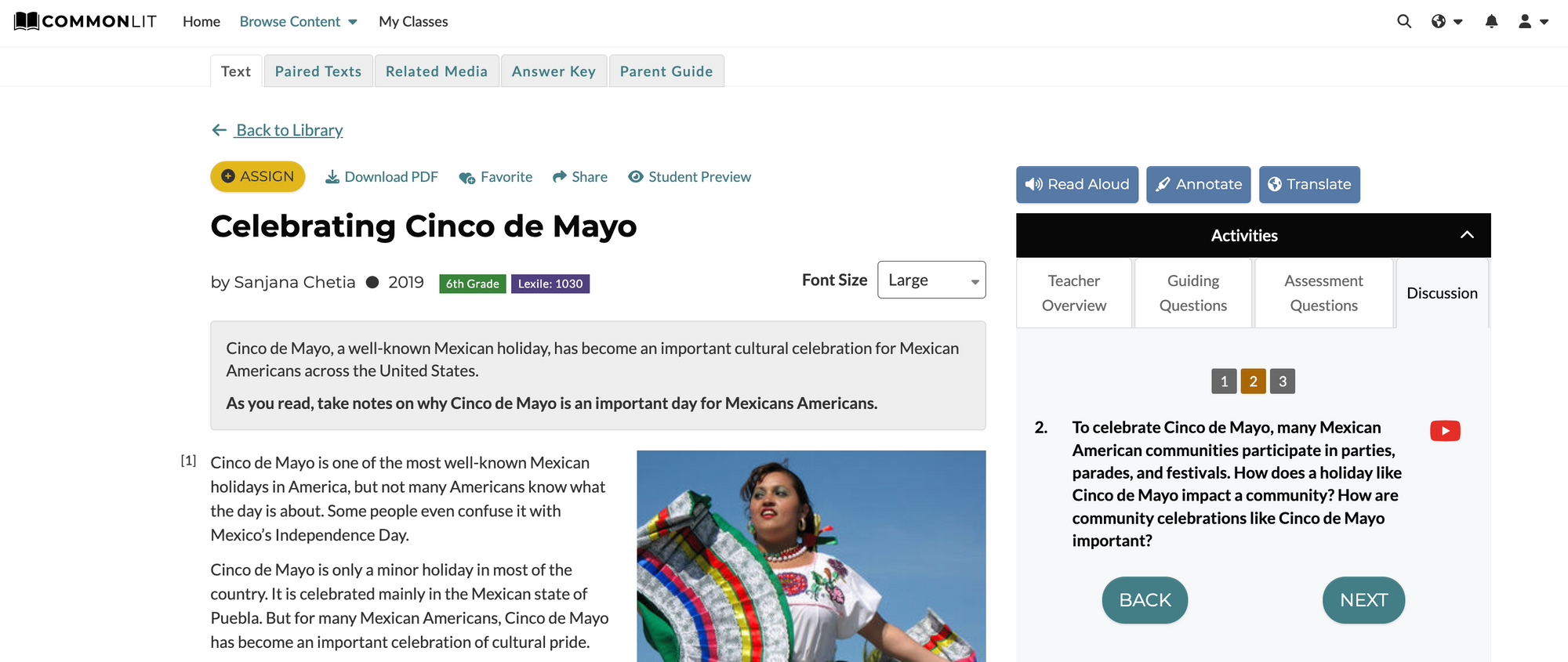 screenshot of celebrating cinco de mayo