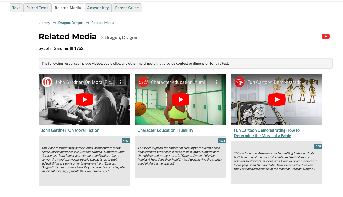 related media tab for dragon, dragon