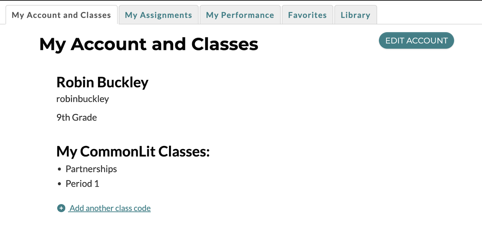 When parents log on to a student account, they will see this landing page. They can easily toggle between the assignments and performance tabs to track student progress.