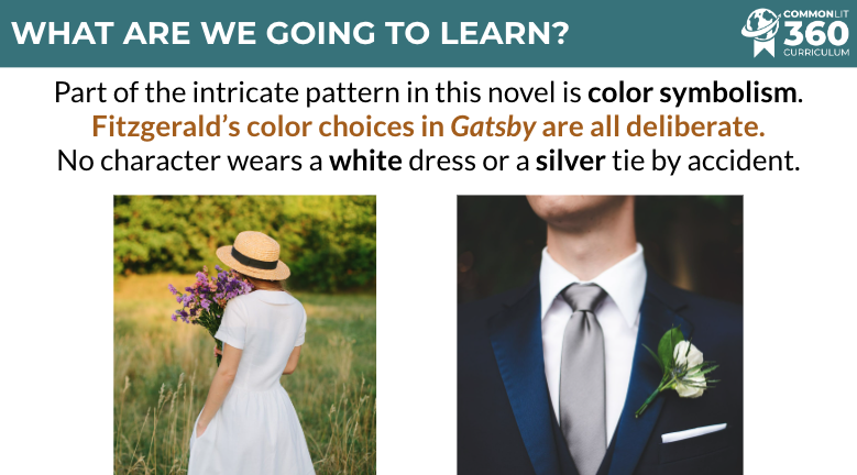 A screenshot of the lesson about color symbolism.