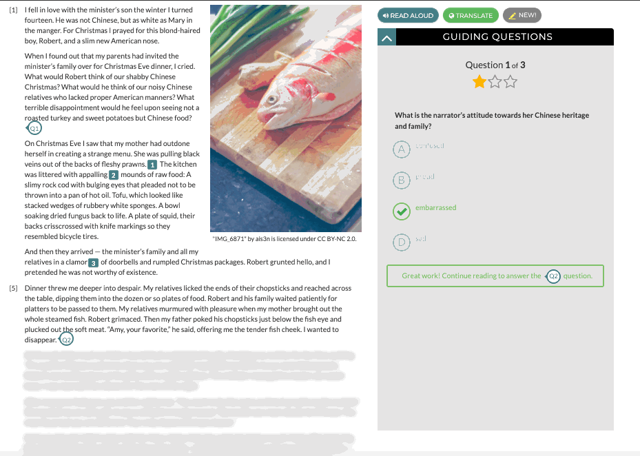 Video explaining how to use Guiding Questions with a CommonLit text. 