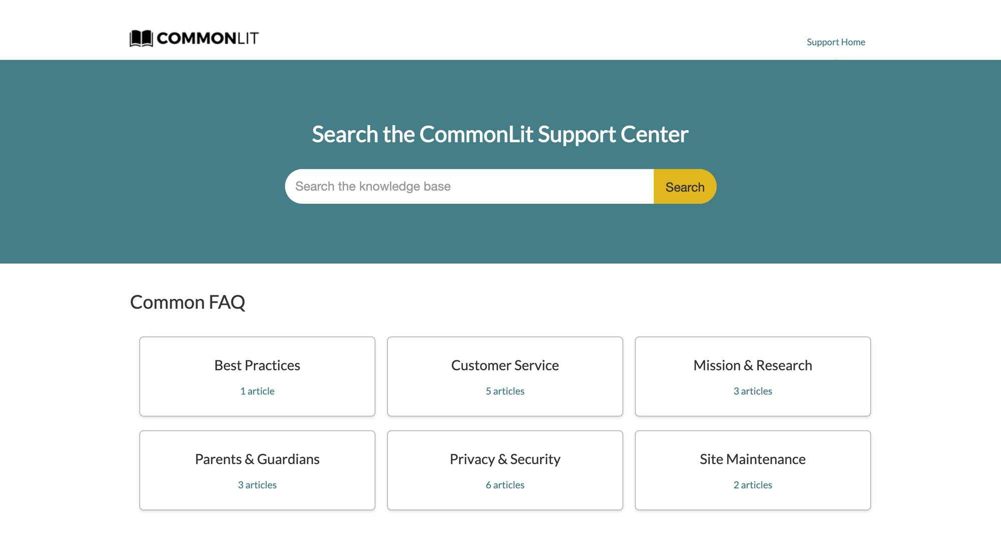 CommonLit FAQ Page.