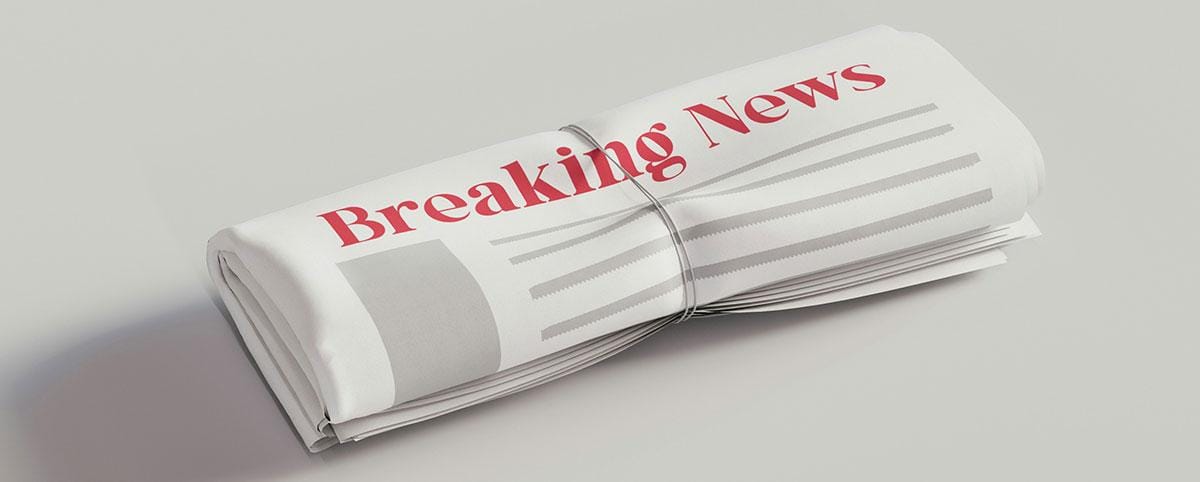 A breaking news newspaper