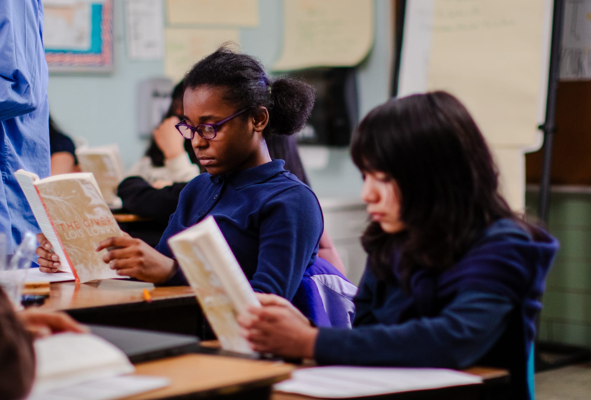 Students reading a novel for a CommonLit 360 novel unit.