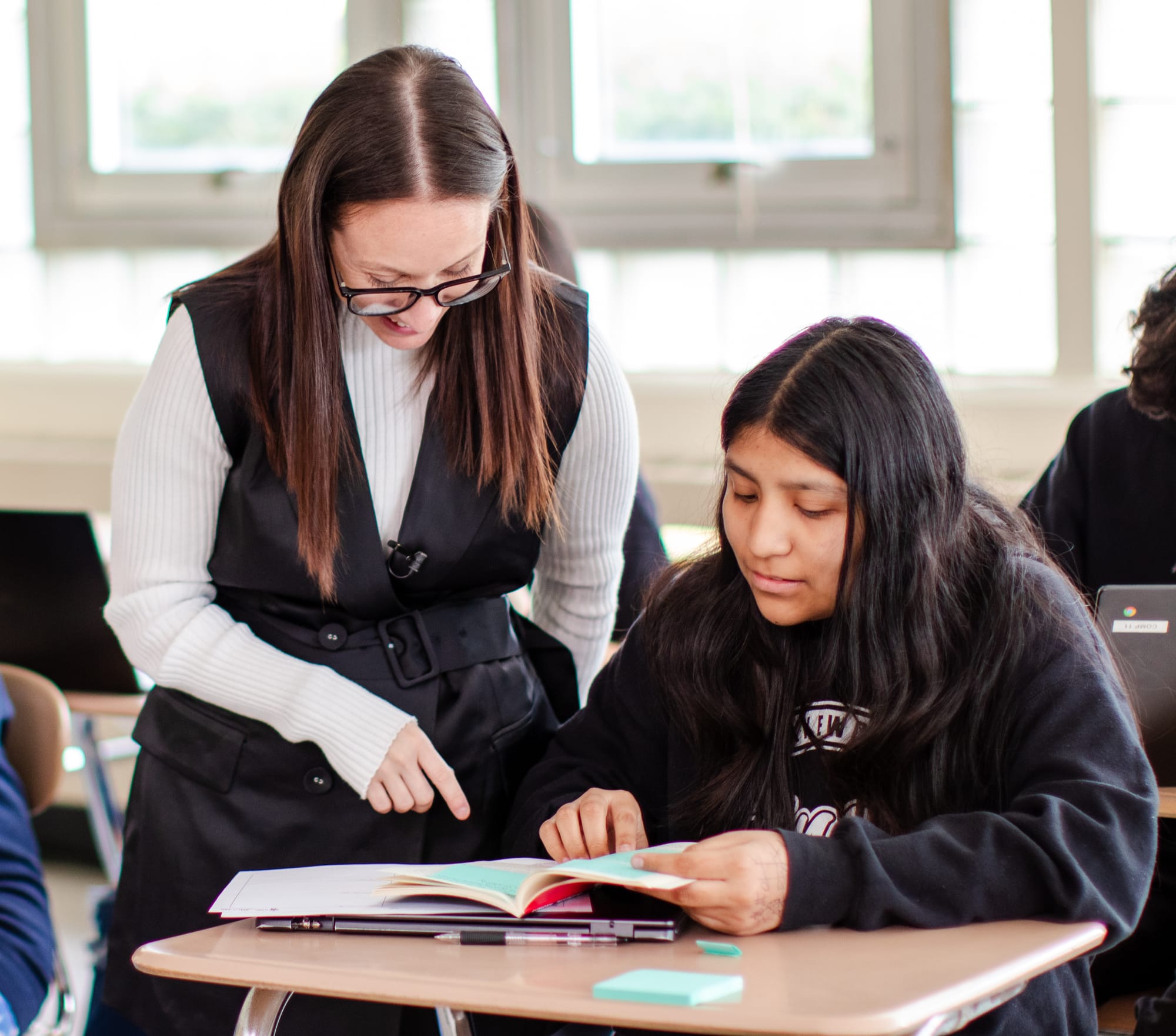 High school student in a CommonLit 360 classroom
