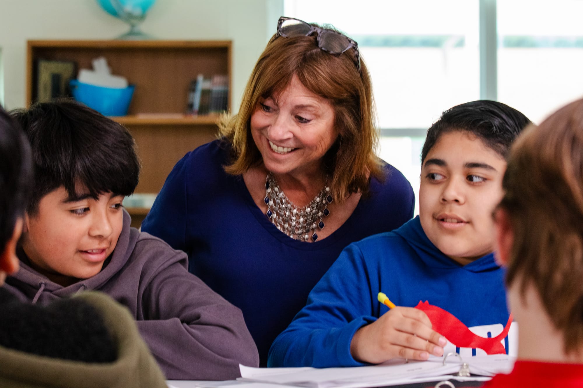 A middle school teacher in a CommonLit 360 classroom.