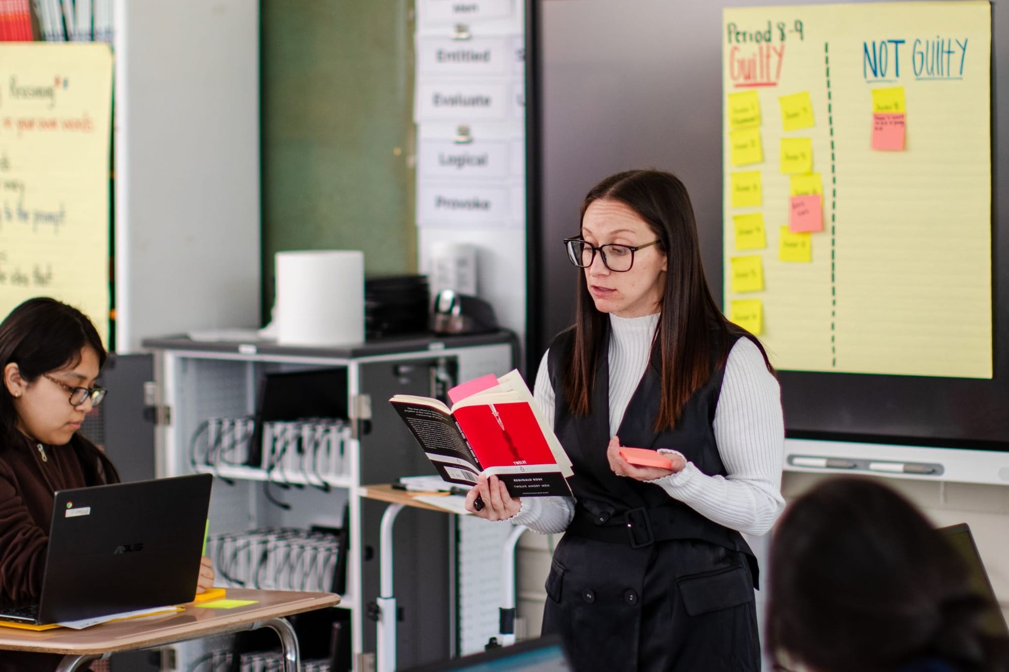 A middle school teacher teaching a CommonLit 360 novel unit.