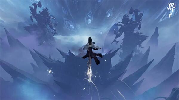 Gameplay from 七界梦谭 showing Chinese fantasy combat and supernatural sword techniques.