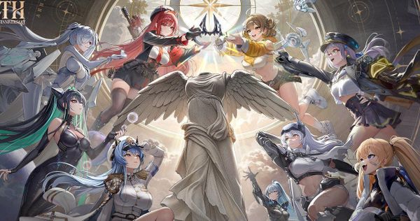 Official Goddess of Victory NIKKE fourth-anniversary promotional artwork.