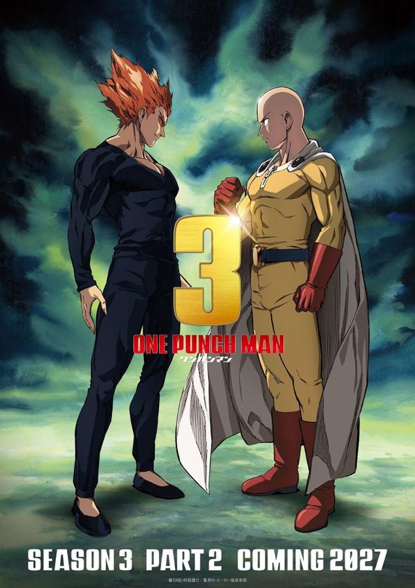 Saitama and other characters featured in the promotional artwork for One-Punch Man Season 3. © ONE, Yusuke Murata / One-Punch Man Production Committee