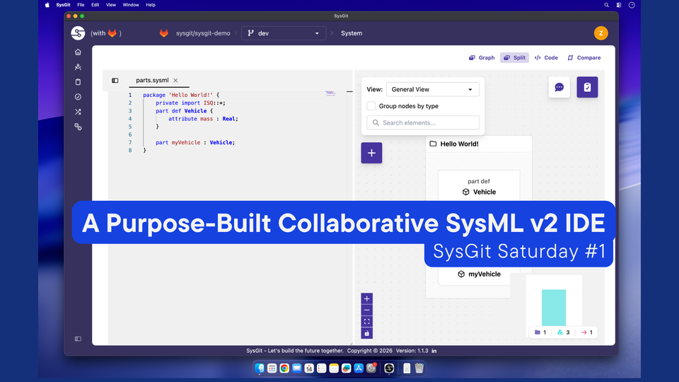 SysGit Saturday #1: A Purpose-Built Collaborative SysML v2 IDE