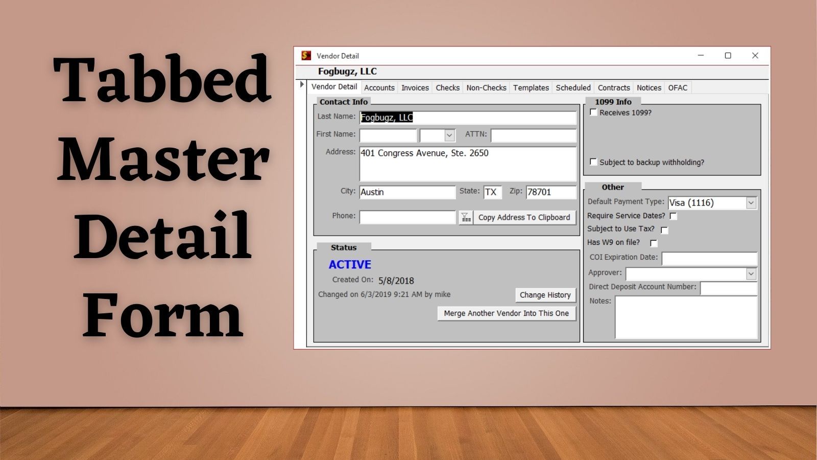Tabbed Master-Detail Form