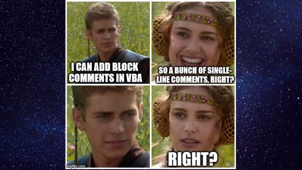 Quick & Dirty Block Comments in VBA