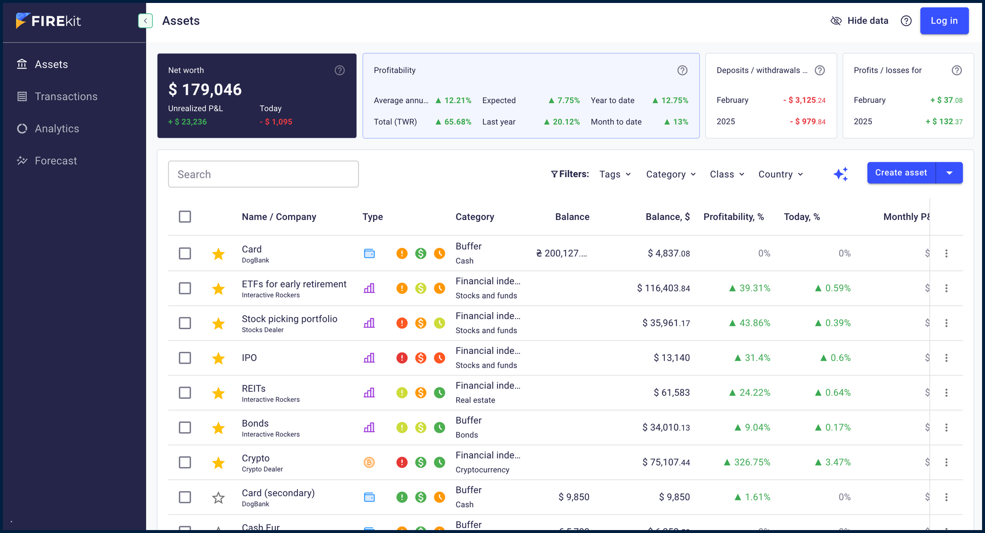 FIREkit application screenshot