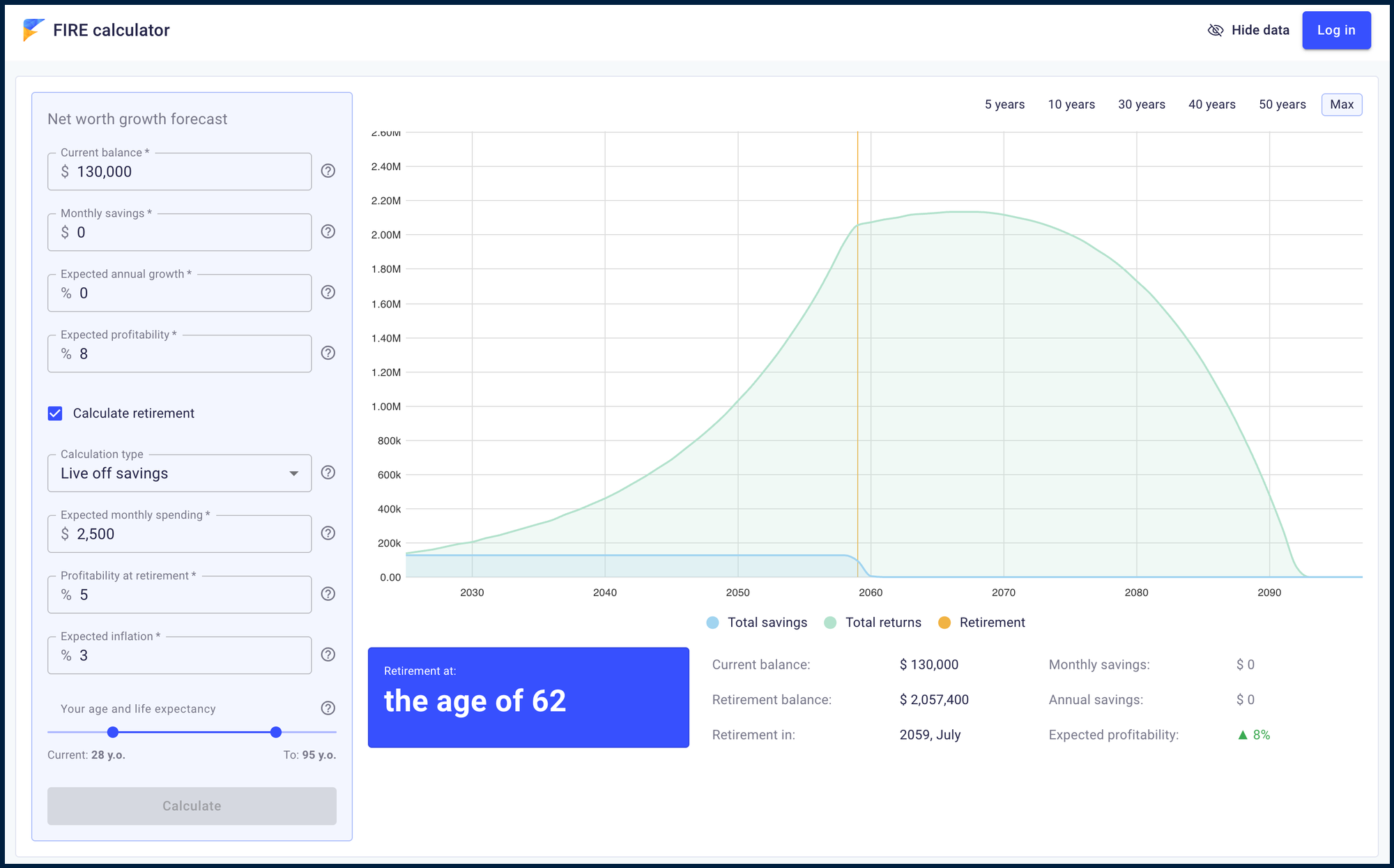 FIREkit Coast FIRE Calculator screenshot