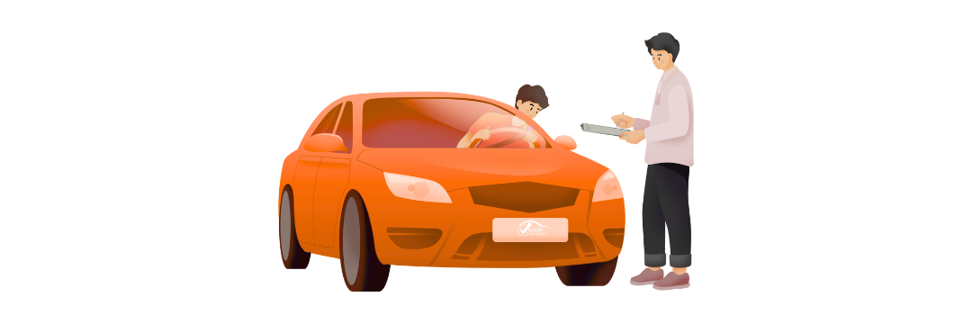 élève en cours de conduite avec son enseignant de la conduite