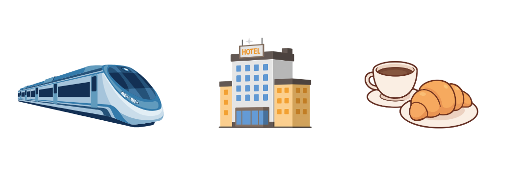 Un train, un hotel et un petit déjeuner