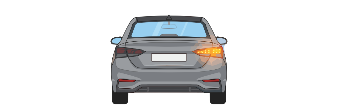 voiture avec le clignotant droit actionné - valide ton permis