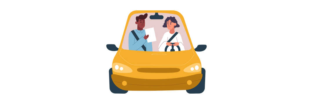 élève et moniteur en leçon de conduite - valide ton permis