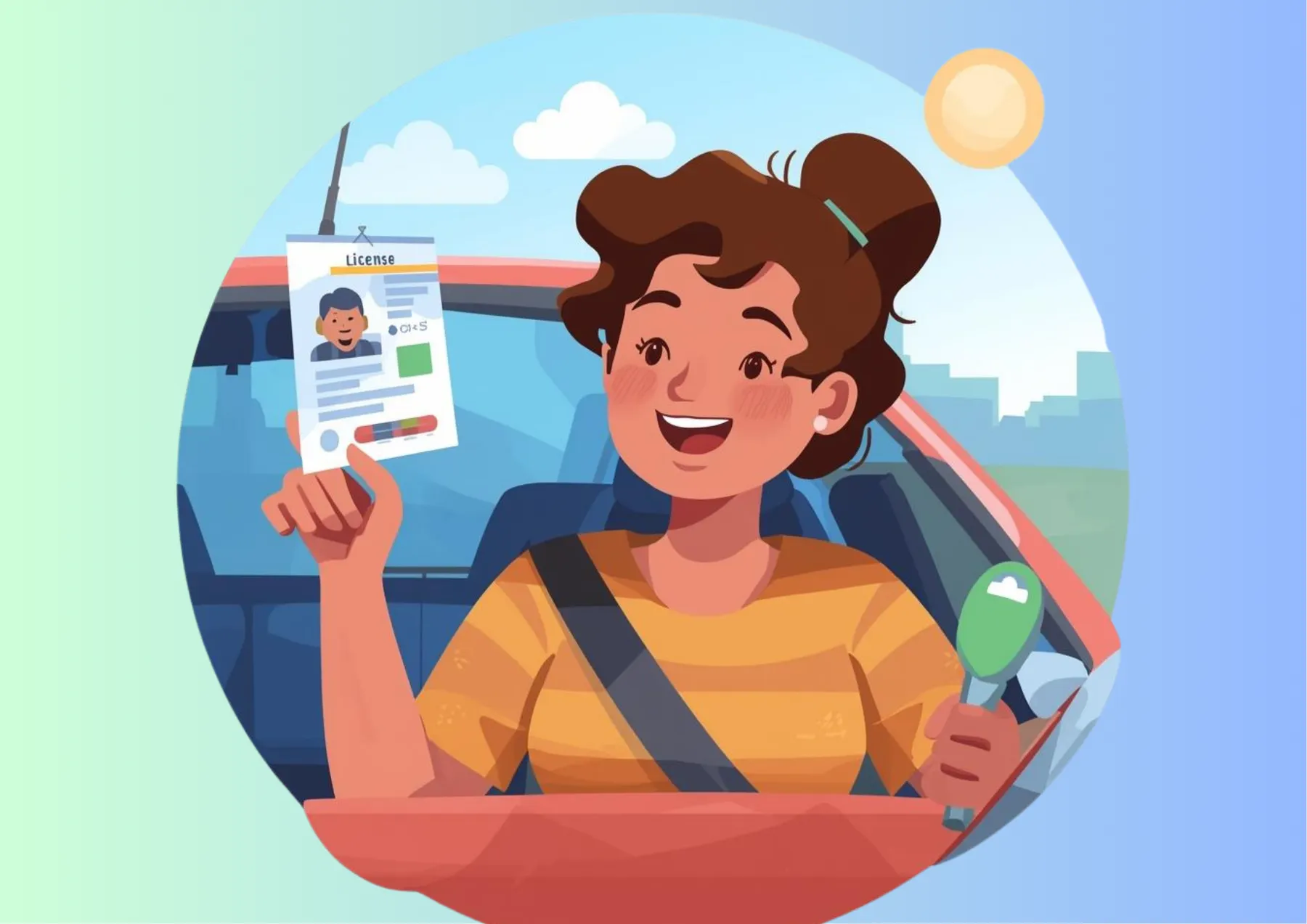 Femme heureuse d'avoir validé son permis