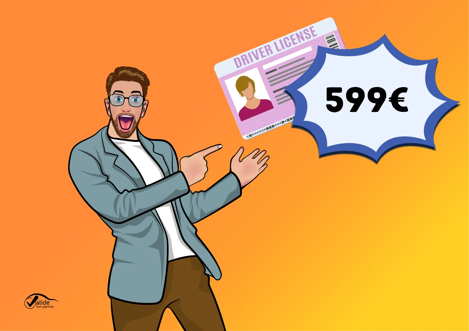 homme heureux pour le prix à 599