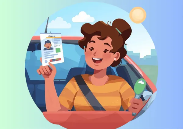 Femme heureuse d'avoir validé son permis