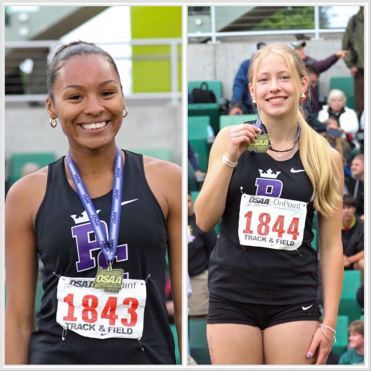 Mili Estrada and Olivia Felton headline Portland Christian performances at track and field state championships