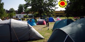 Tentstation wird temporär zum Anti-Atom-Camp