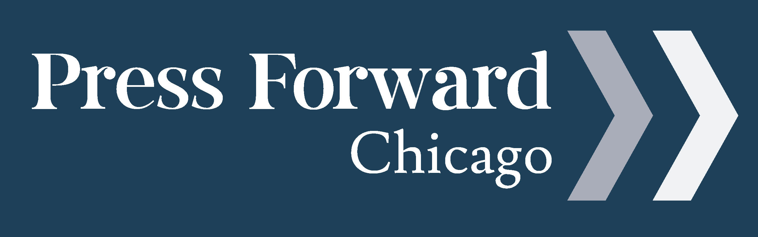 The image shows the logo of Press Forward Chicago.
