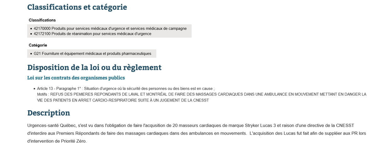 La vraie raison de l'achat des appareils LUCAS par Urgences-santé