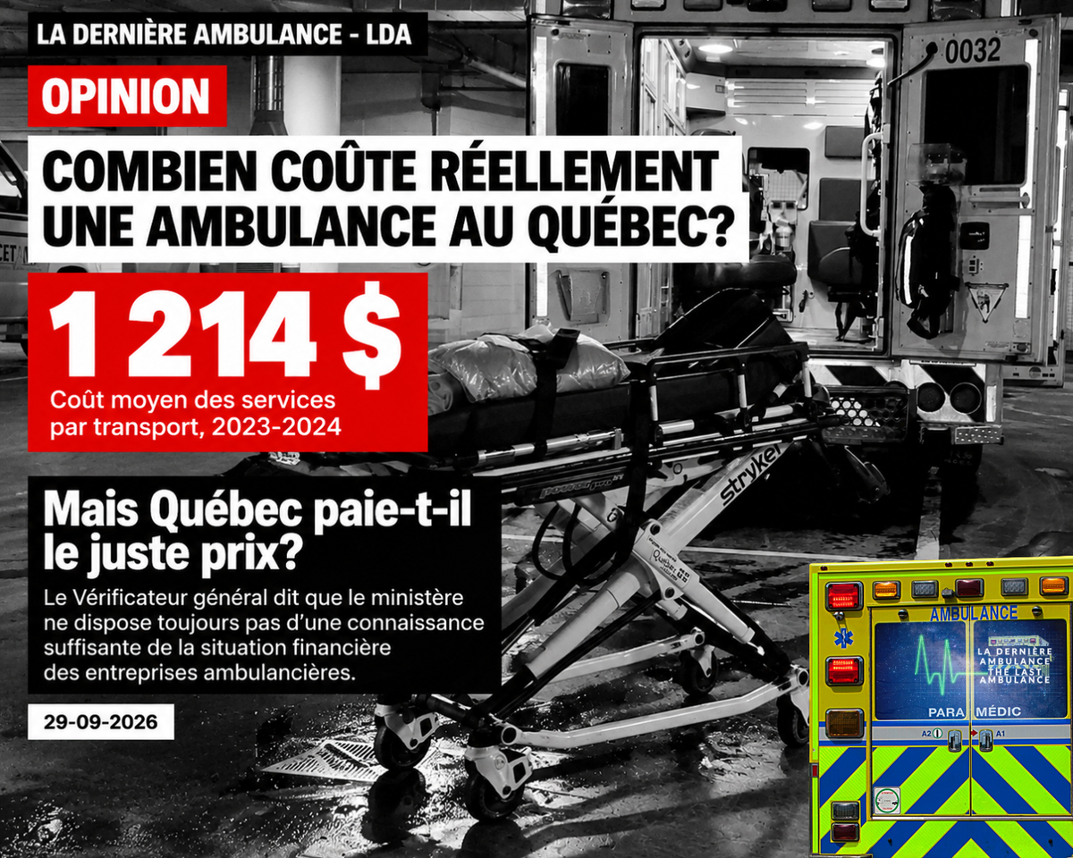 OPINION | Combien coûte réellement une ambulance au Québec?