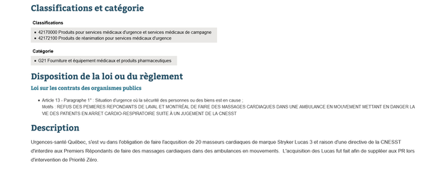 La vraie raison de l'achat des appareils LUCAS par Urgences-santé