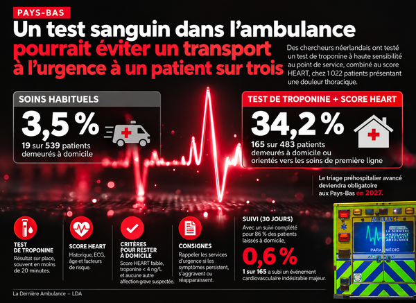 Un test sanguin dans l’ambulance pourrait éviter l’urgence à un patient sur trois