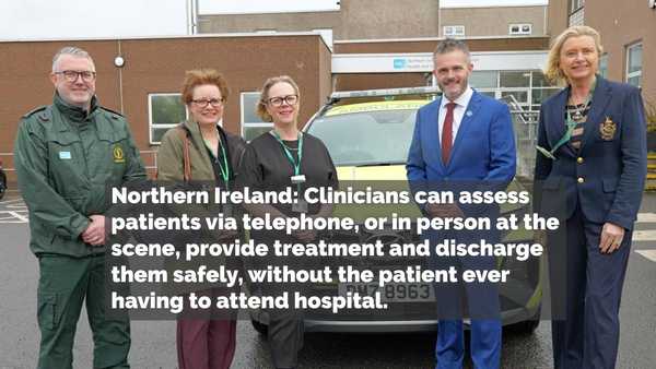Northern Ireland: Nearly 64,000 ambulance incidents handled without transport to hospital