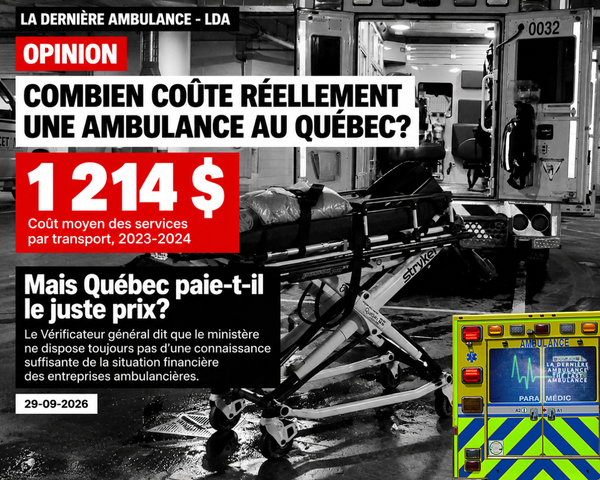 OPINION | Combien coûte réellement une ambulance au Québec?